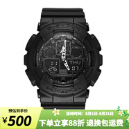 卡西歐（CASIO）手表男 G-SHOCK黑金 戶外運動防水防震男表 潮流學(xué)生表考試表 GA-100-1A1 黑武士