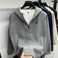 POLO SPORT拉夫勞倫保羅男士羊毛呢外套秋冬款拉鏈外套連帽衛(wèi)衣寬 24202灰色 L -建議90-125斤