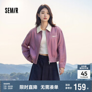 森馬外套女小個子鹽系百搭潮流寬松春秋撞色翻領(lǐng)夾克109524108003