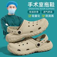 潔麗雅手術(shù)室專(zhuān)用洞洞鞋男士夏季外穿防滑EVA防臭沙灘涼鞋包頭醫用拖鞋 卡其色 【久站不易累】 42-43 【標準碼】