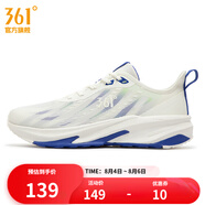 361度男鞋運(yùn)動(dòng)鞋夏季新款361度男緩震跑鞋 羽毛白/游戲藍(lán) 44
