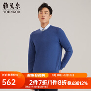 雅戈?duì)枺╕OUNGOR）羊毛衫男V領(lǐng)羊毛駝絨混紡羊毛衫手感柔軟蓬松保暖 淺藍(lán)VYTR639997IVA M (100)