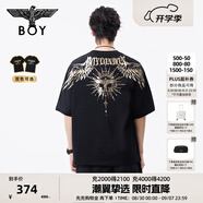 BOY LONDON【暗黑羅盤】夏情侶款短袖權(quán)杖印花炸街潮牌T恤N01906 黑印金N01906 經(jīng)典升級(jí)款 XS