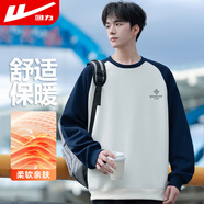 回力圓領(lǐng)衛衣男長(cháng)袖t恤撞色印花打底衫男春秋季休閑潮流外套男裝