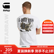 G-STAR RAW時(shí)尚夏季熱銷款男士竹節(jié)高端t恤短袖Nifous圓領(lǐng)印花打底衫D24687 白色 L