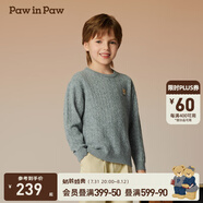 PawinPaw卡通小熊童裝秋冬新款男女童圓領(lǐng)毛衣學(xué)院風(fēng)舒適拜年過年 Grey灰色/15 100 cm