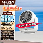 SEEDEN西點(diǎn)臺式風(fēng)扇空氣循環(huán)扇家用桌面電風(fēng)扇3D搖頭學(xué)生宿舍辦公室床頭小風(fēng)扇渦輪換氣扇循環(huán)對流電扇 KF-1868【7.5吋9速調節小旋風(fēng)】