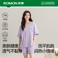 羅蒙情侶睡衣女夏季純棉短袖短褲韓版簡約套頭可外穿薄款家居服套裝