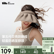 蕉下（beneunder）遮陽(yáng)帽子防曬帽女防紫外線(xiàn)太陽(yáng)帽貝殼空頂帽便攜TS550灰