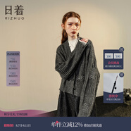 日著（rizhuo）原創(chuàng)設(shè)計(jì)女裝2025秋季新款寬松慵懶氣質(zhì)上衣毛針織開衫外套 夜灰 M
