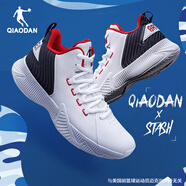 喬丹（QIAODAN）籃球鞋男鞋春季新款高幫男款球鞋防滑減震戰靴運動(dòng)鞋實(shí)戰訓練鞋 白色/新星藍 42