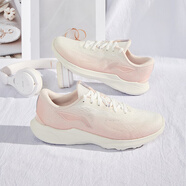 李寧越影跑步鞋女鞋網(wǎng)面透氣耐磨健身休閑運動(dòng)鞋 云霧白/淡蕊橘（輕逸） 37.5