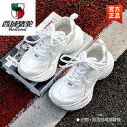 西域駱駝（VANCAMEL）2025輕便透氣厚底網(wǎng)面情侶老爹鞋復古做舊休閑百搭運動鞋女潮 白色-駱駝官方品牌官網(wǎng)旗艦 39 男款