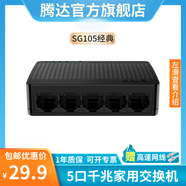騰達(dá)4口/5口/8口千兆交換機(jī) 家用交換器轉(zhuǎn)換器 網(wǎng)線(xiàn)分線(xiàn)器轉(zhuǎn)接口 網(wǎng)絡(luò)拓展器分流器 HUB集線(xiàn)器 【5口千兆】經(jīng)典款+送網(wǎng)線(xiàn)