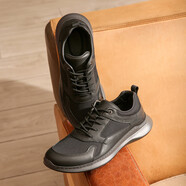 都彭（S.T.Dupont）【旅游鞋】父節送禮休閑運動(dòng)鞋輕底舒適透氣飛織鞋靈動(dòng)男鞋 黑色(歐碼偏大，建議拍小一碼) 37