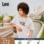 Lee25新品舒適版圓領炫色Logo印花男短袖T恤休閑潮流LMT0098184LE 白色 L