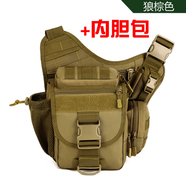 詩立柏戶外大鞍袋包男女單肩包斜挎包戰(zhàn)術(shù)帆布多功能單眼相機攝影包 狼棕色內(nèi)膽包
