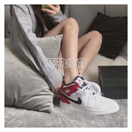 耐克（NIKE）Air Jordan 1 Mid AJ1 黑白紅小芝加哥中幫喬1籃球鞋 554725-116 554725-116_白紅 42.5 _(男)祇售