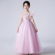 蘿卜唄唄（LUOBOBEIBEI）女童禮服連衣裙小女孩公主裙花童婚紗裙主持人鋼琴演出服  170