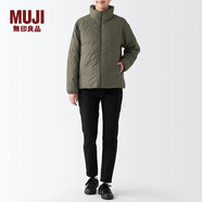 無(wú)印良品（MUJI）女式 便攜式 立領(lǐng)羽絨夾克羽絨服外套冬季女裝女款外衣 煙熏綠色 XL （165/92A）