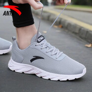 安踏（ANTA）男鞋運動(dòng)鞋男2025夏季新款網(wǎng)面透氣跑步鞋男休閑鞋旅游鞋 霧灰/黑/白-5529 42