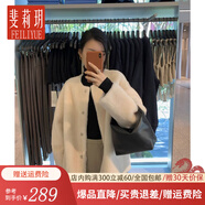 斐莉玥秋冬季新款仿水貂絨毛毛皮草外套環(huán)保短款小香風(fēng)洋氣圓領(lǐng)皮毛一體 白色 M 建議110-120斤