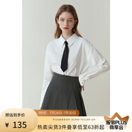 范思藍恩23FS11193 學(xué)院風(fēng)減齡百褶短裙女春秋季高腰a字半身裙子 高級灰 M