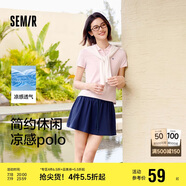 森馬（Semir）POLO衫女涼感抗菌修身襯衫2025夏刺繡休閑通勤套頭衫109325115001