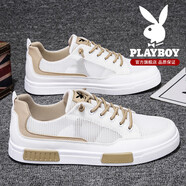 花花公子男鞋春夏季2026新款透氣板鞋百搭小白鞋子男時(shí)尚運動(dòng)商務(wù)休閑皮鞋 白金1251【網(wǎng)面款】 39