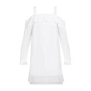 普羅恩薩·施羅（Proenza Schouler）女士長袖連衣裙荷葉邊套頭白色簡約優(yōu)雅修身裙 白色 均碼 |US-2
