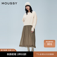 moussy 新品甜美日系風(fēng)拼接衛(wèi)衣裙連衣裙女028HA980-2181 010白色 均碼 00020/F