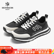 海因里希（HEINRICHS）品牌運(yùn)動休閑鞋男士2025新款夏季網(wǎng)面透氣休閑鞋戶外 黑色 41