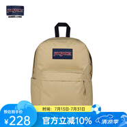 JANSPORT杰斯伯書包輕便雙肩包男女旅行包簡約背包電腦包學(xué)生校園 85VI7R5 奶咖/卡其色-側(cè)邊袋/20L