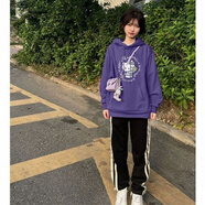 天啟世紀韓版臟紫色HelloKitty印花圓領(lǐng)衛衣加絨常規休閑女學(xué)生BF 臟紫色【銀狐絨加絨加厚舒適保暖 S