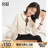 歐莎（OSA）千金小香風(fēng)減齡內(nèi)搭娃娃領(lǐng)針織衫2025秋新款打底衫毛衣女上衣氣質(zhì) 杏色A L