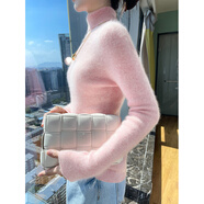 璇醇緊身高領(lǐng)羊毛衫女打底毛衣韓國克萊因藍秋冬新款修身藍色內(nèi)搭 粉色[2023秋冬季/溫柔風(fēng)慵懶 S