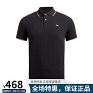 阿瑪尼（ARMANI）ARMANI阿瑪尼男裝新款短袖POLO衫男士T恤棉質(zhì)經(jīng)典鷹標(biāo)logo 黑色（8N1FB3） S （100-120斤）僅供參考