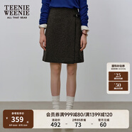 Teenie Weenie小熊女裝冬裝簡約氣質(zhì)時尚毛呢半身短裙A字裙高腰裙 深灰色 L (170)