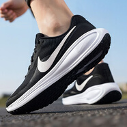 耐克（NIKE）男鞋跑步鞋 25秋季新款運(yùn)動(dòng)鞋耐磨登山休閑鞋子男網(wǎng)面透氣慢跑鞋 【透氣減震】革命者8-經(jīng)典黑白 41 (260mm)
