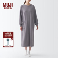 無(wú)印良品 MUJI 女式 毛圈 寬松版 連衣裙 FD1JBA3A 衛衣裙 紫色 S(155/80A)