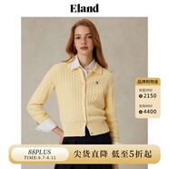 ELAND衣戀【含山羊絨】毛針織衫女下擺羅紋高智感毛衣2025春新款 淺黃色(31)L/Yellow S