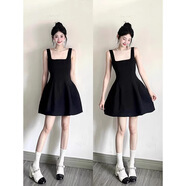 UKUHPK白色波點(diǎn)連衣裙夏女2025法式收腰無(wú)袖吊帶連身裙小個(gè)子蓬蓬裙 黑色連衣裙 【掐腰U領(lǐng)】 S 【40/45kg】掐腰/韓系/一整套