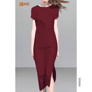 帝柔高檔氣質(zhì)旗袍包臀連衣裙短袖2025夏新款紅色百搭修身一步裙中長(cháng)款 紅色 XL 120-130斤