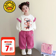 G.DUCKKIDS小黃鴨童裝哪吒衣服女童套裝春秋2025新款洋氣小女孩兒童衛(wèi)衣套裝 玫紅色發(fā)光哪吒套裝aiqgqei 110 建議4~5歲【100-110cm】cm