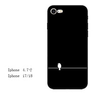OLOEYiphone7蘋(píng)果6s手機(jī)殼6plus硅膠全包軟殼5s情侶浮雕8X掛繩保護(hù)套se 4.7寸i7一線(xiàn)立鳥(niǎo)
