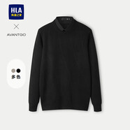 HLA海瀾之家雙領(lǐng)針織衫男輕商務(wù)假兩件毛衣男春秋