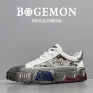 BOGEMON【輕奢定制 限量款】專柜同款手工凝膠工藝頭層牛皮休閑定制男鞋 白色(99075) 38 (標(biāo)準(zhǔn)歐碼皮鞋碼)