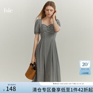 FANSILANEN范思藍恩22FS2124法式格子吊帶連衣裙女夏季長(cháng)款甜美氣質(zhì)顯瘦裙子 長(cháng)款黑白格 XL