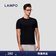 藍豹（LAMPO）【特惠】【基礎(chǔ)衣櫥】春夏新款經(jīng)典款海島棉短袖T恤黑色 黑色 L (48)