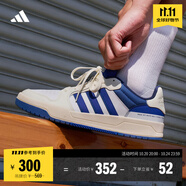 adidas ENTRAP美式校園風(fēng)運(yùn)動(dòng)板鞋少年感復(fù)古籃球鞋男女阿迪達(dá)斯 白/藍(lán)   42